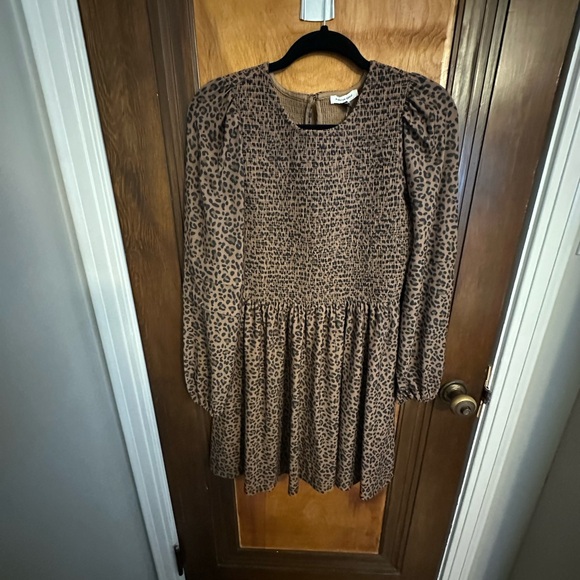 American Eagle Leopard Print Long Sleeve Dress - Picture 2 of 4